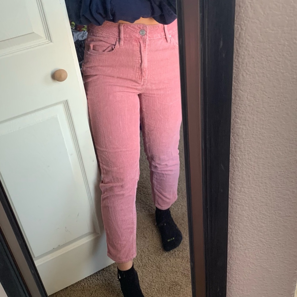 Pacsun pink corduroy mom jean/pant